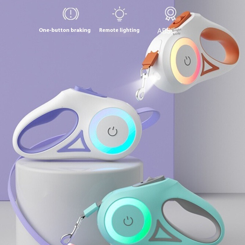 Automatic Spotlight Dog Leash Retractable Leash And Collar